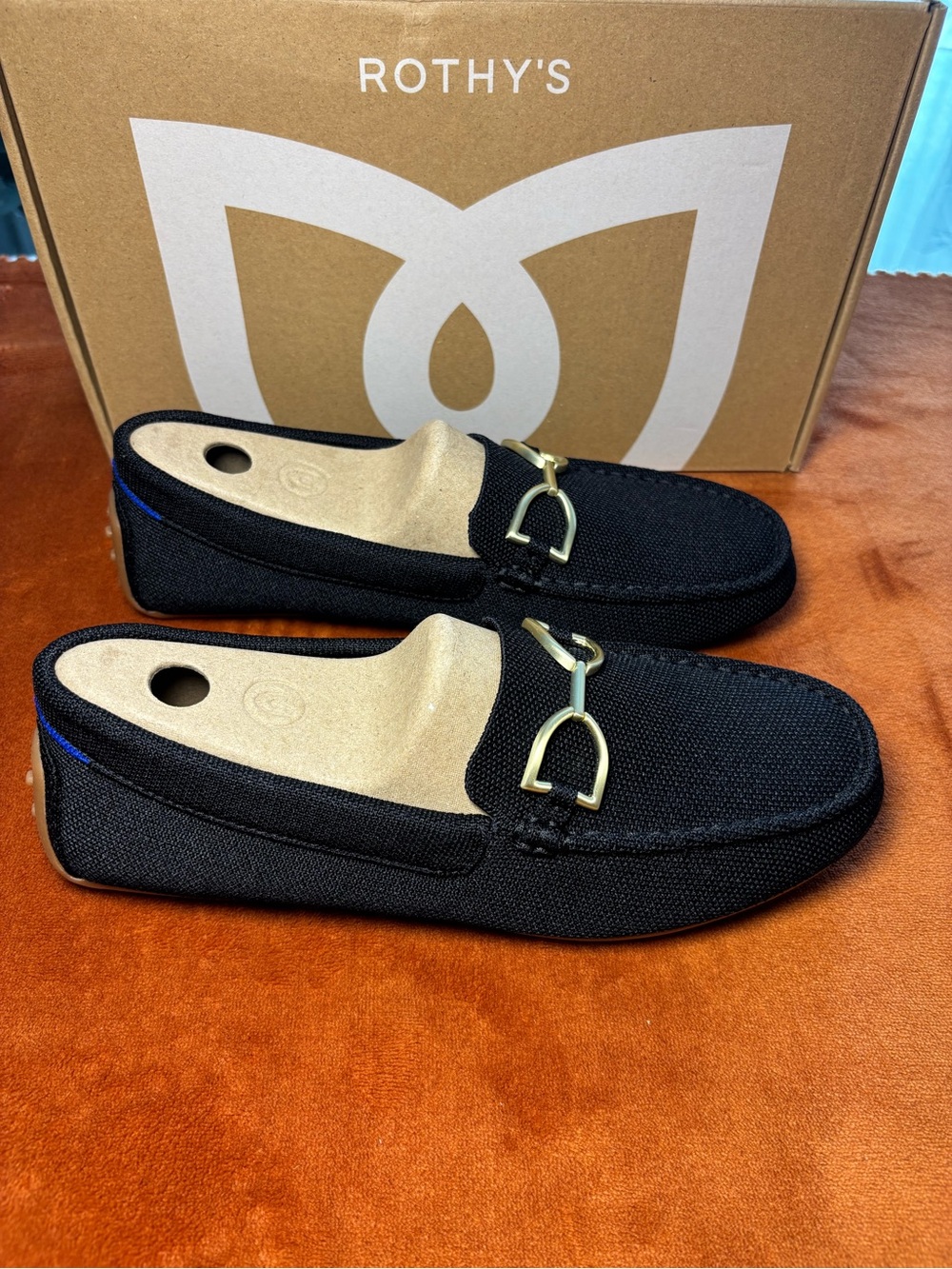 Rothy's Black Knit Women's Loafers with Bridle Bit - Picture 2 of 7